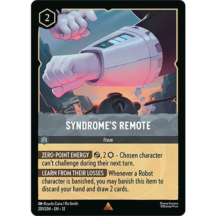 Syndrome's Remote - 201/204 Rare Disney Lorcana card from Wilds Unknown, Near Mint Normal