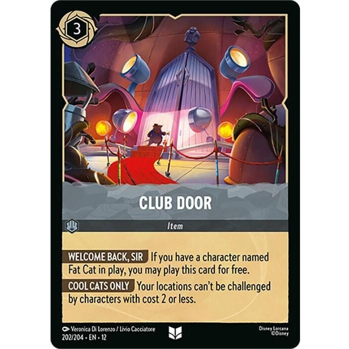 Club Door - 202/204 Uncommon Disney Lorcana card from Wilds Unknown, Near Mint Normal