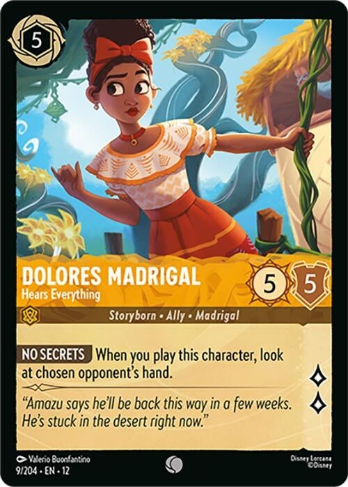 Dolores Madrigal - Hears Everything - 9/204 Common Disney Lorcana card from Wilds Unknown, Near Mint Normal