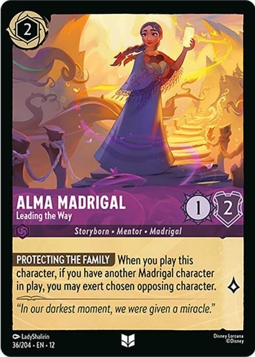 Alma Madrigal - Leading the Way - 36/204 Uncommon Disney Lorcana card from Wilds Unknown, Near Mint Normal