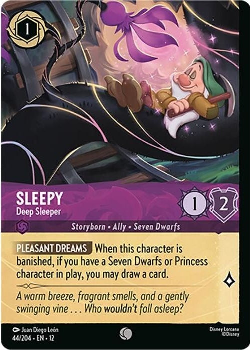 Sleepy - Deep Sleeper (Foil) - 44/204 Common Disney Lorcana card from Wilds Unknown, Near Mint Cold Foil