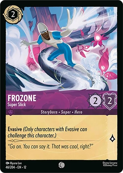 Frozone - Super Slick - 46/204 Common Disney Lorcana card from Wilds Unknown, Near Mint Normal