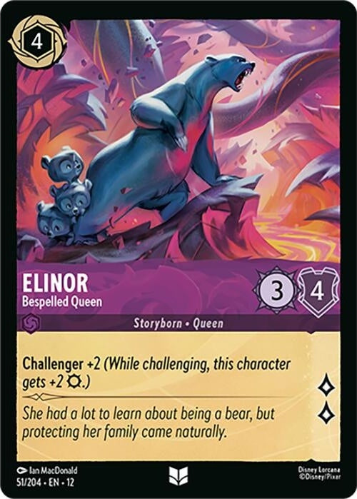 Elinor - Bespelled Queen - 51/204 Uncommon Disney Lorcana card from Wilds Unknown, Near Mint Normal