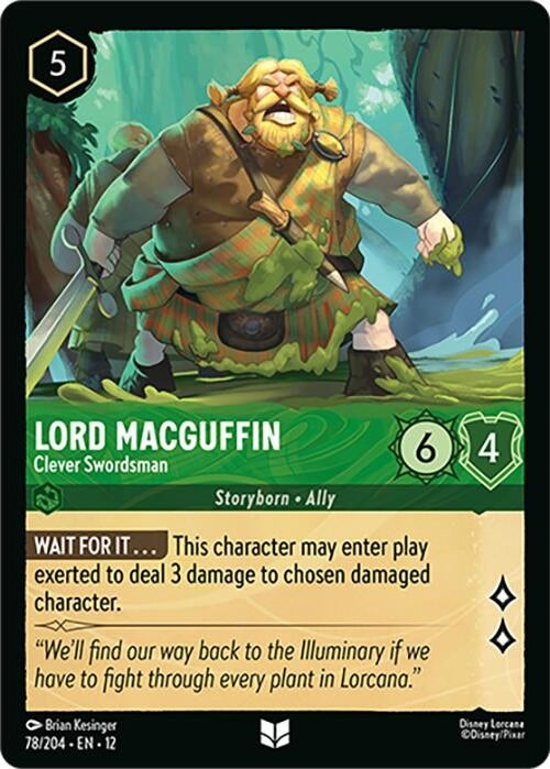 Lord MacGuffin - Clever Swordsman - 78/204 Uncommon Disney Lorcana card from Wilds Unknown, Near Mint Normal