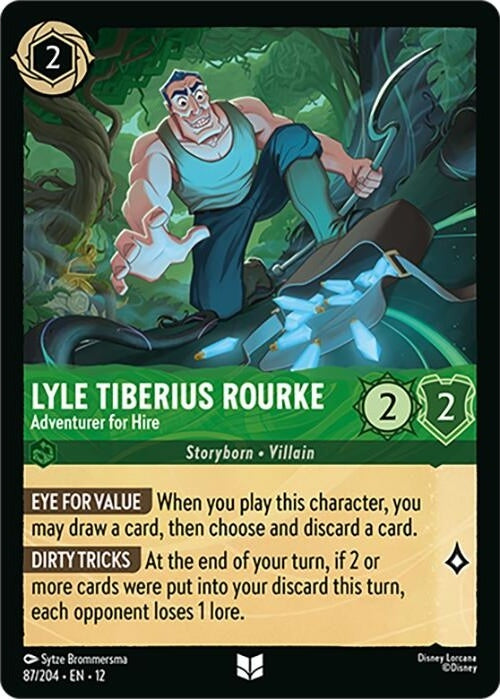 Lyle Tiberius Rourke - Adventurer for Hire - 87/204 Uncommon Disney Lorcana card from Wilds Unknown, Near Mint Normal