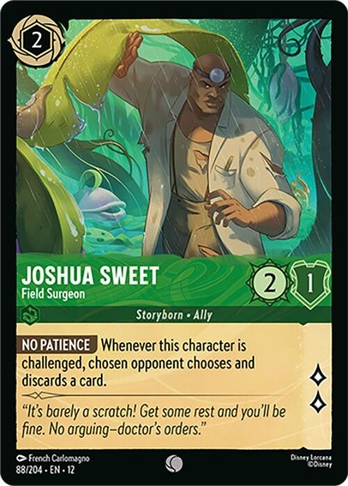 Joshua Sweet - Field Surgeon - 88/204 Common Disney Lorcana card from Wilds Unknown, Near Mint Normal
