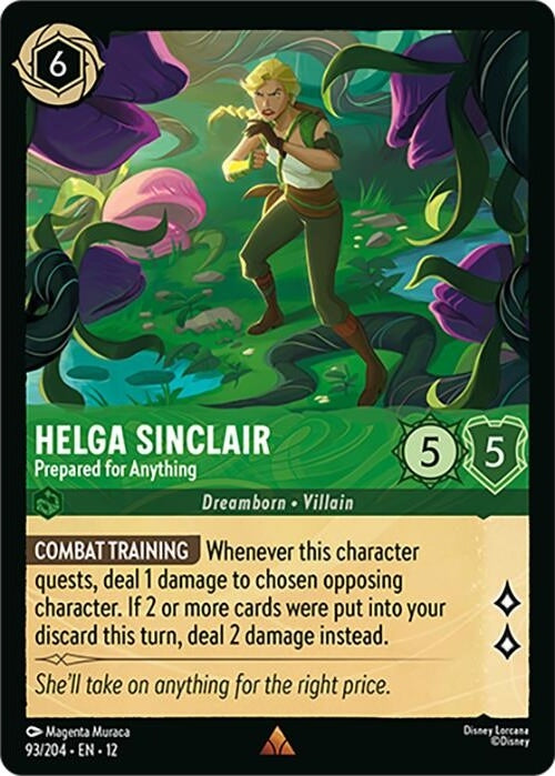 Helga Sinclair - Prepared for Anything - 93/204 Rare Disney Lorcana card from Wilds Unknown, Near Mint Normal