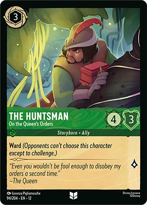 The Huntsman - On the Queen's Orders - 94/204 Uncommon Disney Lorcana card from Wilds Unknown, Near Mint Normal