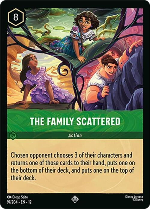 The Family Scattered - 97/204 Super Rare Disney Lorcana card from Wilds Unknown, Near Mint Normal