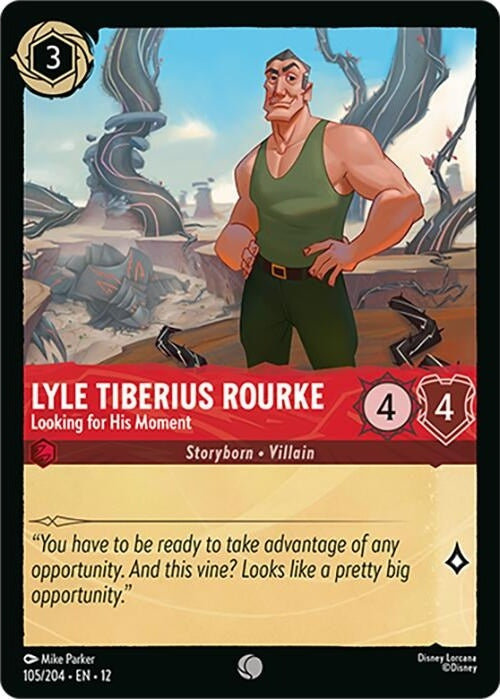 Lyle Tiberius Rourke - Looking for His Moment - 105/204 Common Disney Lorcana card from Wilds Unknown, Near Mint Normal