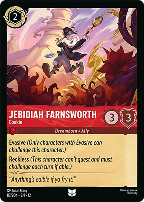 Jebidiah Farnsworth - Cookie - 117/204 Uncommon Disney Lorcana card from Wilds Unknown, Near Mint Normal