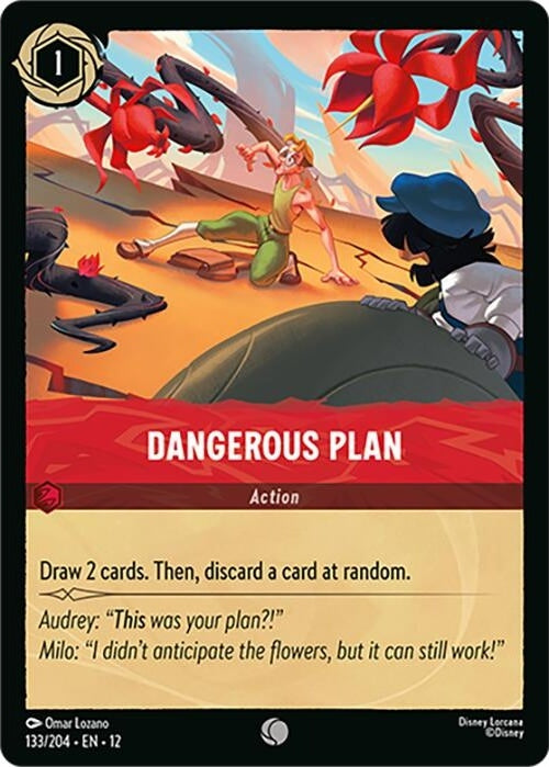 Dangerous Plan - 133/204 Common Disney Lorcana card from Wilds Unknown, Near Mint Normal