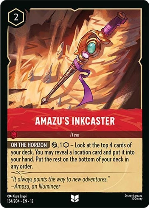 Amazu's Inkcaster - 134/204 Uncommon Disney Lorcana card from Wilds Unknown, Near Mint Normal