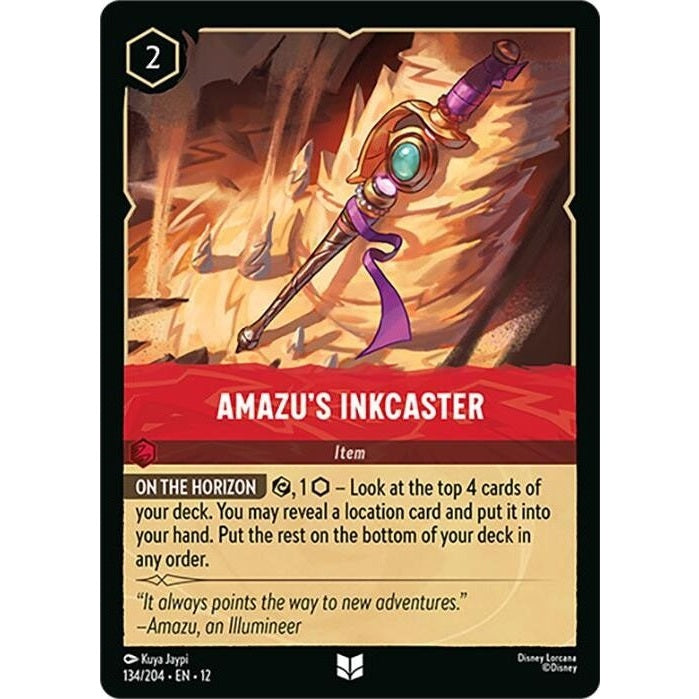 Amazu's Inkcaster - 134/204 Uncommon Disney Lorcana card from Wilds Unknown, Near Mint Normal