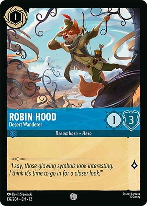 Robin Hood - Desert Wanderer - 137/204 Common Disney Lorcana card from Wilds Unknown, Near Mint Normal