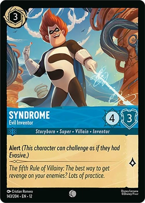 Syndrome - Evil Inventor - 143/204 Common Disney Lorcana card from Wilds Unknown, Near Mint Normal