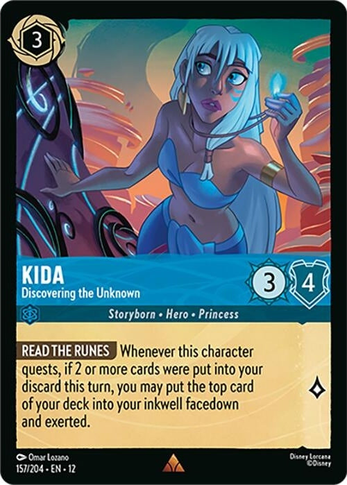Kida - Discovering the Unknown - 157/204 Rare Disney Lorcana card from Wilds Unknown, Near Mint Normal