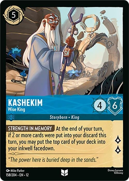 Kashekim - Wise King - 158/204 Uncommon Disney Lorcana card from Wilds Unknown, Near Mint Normal