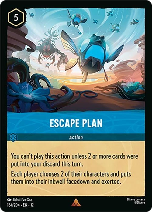 Escape Plan - 164/204 Rare Disney Lorcana card from Wilds Unknown, Near Mint Normal