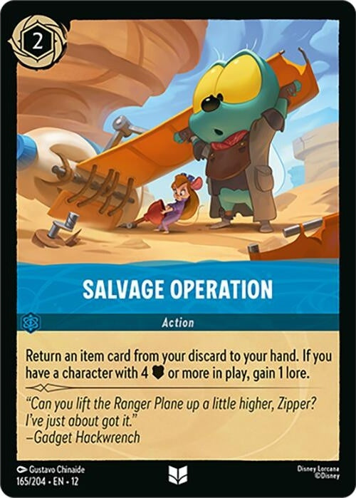 Salvage Operation - 165/204 Uncommon Disney Lorcana card from Wilds Unknown, Near Mint Normal