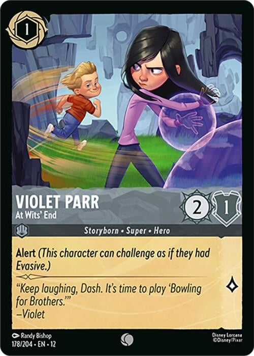 Violet Parr - At Wits' End - 178/204 Common Disney Lorcana card from Wilds Unknown, Near Mint Normal