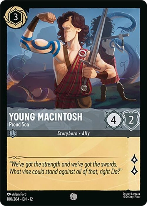 Young Macintosh - Proud Son - 180/204 Common Disney Lorcana card from Wilds Unknown, Near Mint Normal