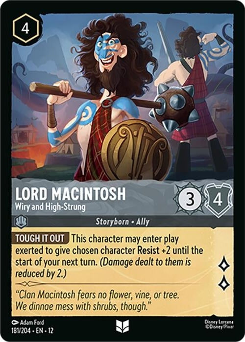 Lord Macintosh - Wiry and High-Strung - 181/204 Uncommon Disney Lorcana card from Wilds Unknown, Near Mint Normal