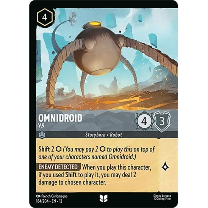 Omnidroid - V.9 (Foil) - 184/204 Uncommon Disney Lorcana card from Wilds Unknown, Near Mint Cold Foil