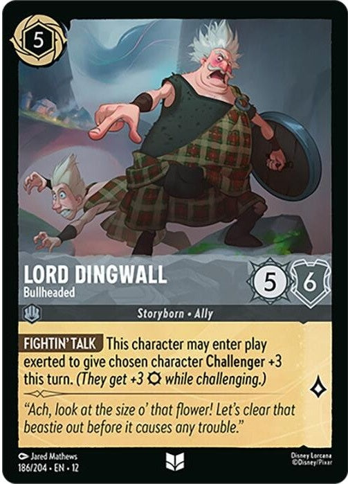 Lord Dingwall - Bullheaded - 186/204 Uncommon Disney Lorcana card from Wilds Unknown, Near Mint Normal