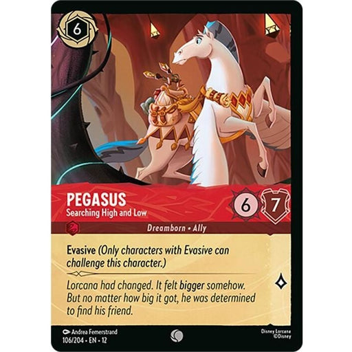 Pegasus - Searching High and Low (Foil) - 106/204 Common Disney Lorcana card from Wilds Unknown, Near Mint Cold Foil