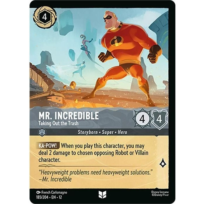 Mr. Incredible - Taking Out the Trash (Foil) - 185/204 Uncommon Disney Lorcana card from Wilds Unknown, Near Mint Cold Foil