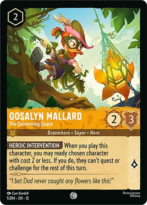 Gosalyn Mallard - The Quiverwing Quack - 1/204 Common Disney Lorcana card from Wilds Unknown, Near Mint Normal