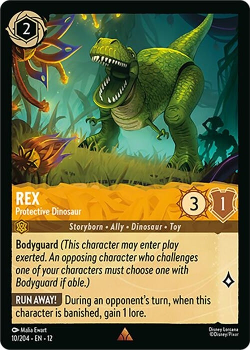 Rex - Protective Dinosaur - 10/204 Rare Disney Lorcana card from Wilds Unknown, Near Mint Normal
