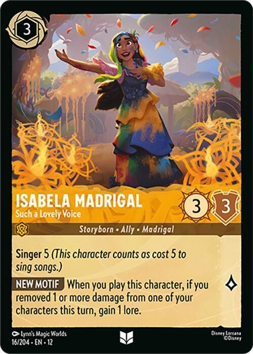 Isabela Madrigal - Such a Lovely Voice - 16/204 Uncommon Disney Lorcana card from Wilds Unknown, Near Mint Normal