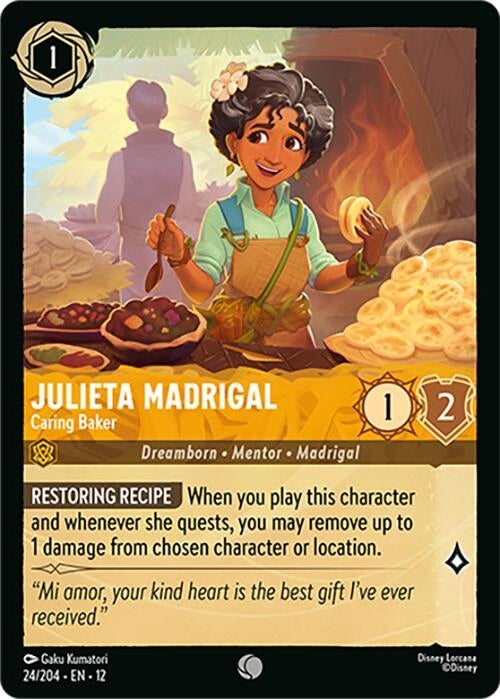 Julieta Madrigal - Caring Baker - 24/204 Common Disney Lorcana card from Wilds Unknown, Near Mint Normal