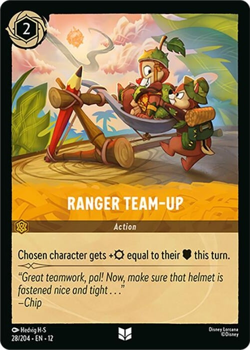 Ranger Team-Up - 28/204 Uncommon Disney Lorcana card from Wilds Unknown, Near Mint Normal