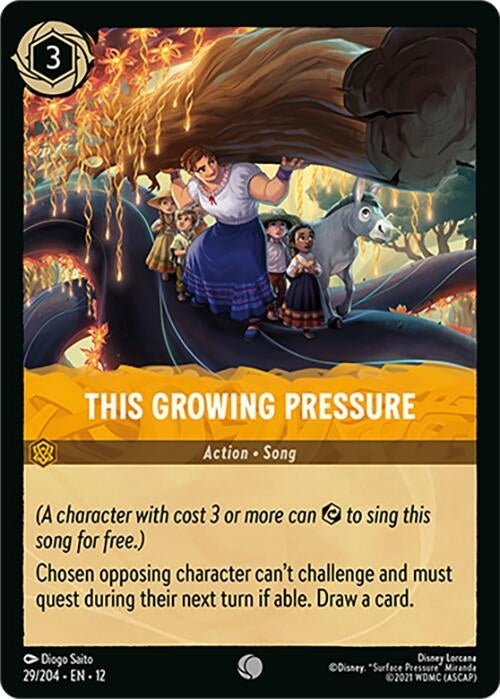 This Growing Pressure - 29/204 Common Disney Lorcana card from Wilds Unknown, Near Mint Normal