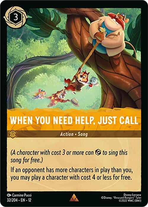 When You Need Help, Just Call - 32/204 Rare Disney Lorcana card from Wilds Unknown, Near Mint Normal