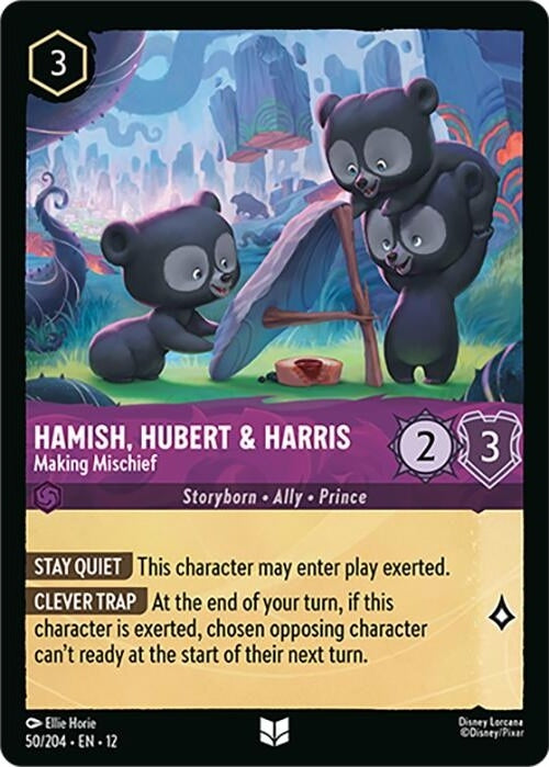 Hamish, Hubert & Harris - Making Mischief - 50/204 Uncommon Disney Lorcana card from Wilds Unknown, Near Mint Normal