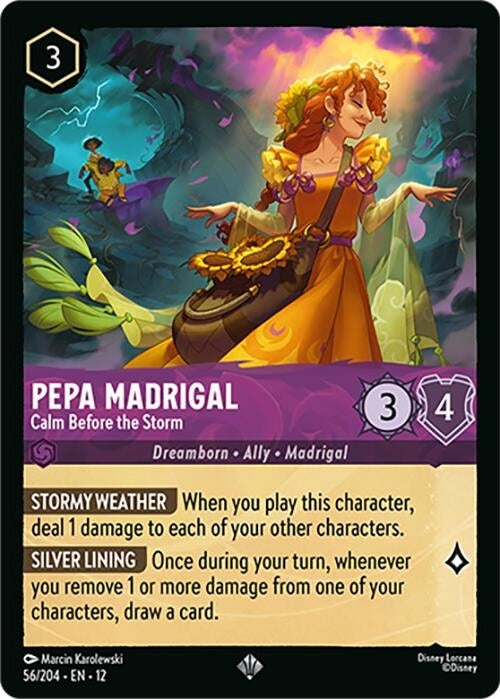 Pepa Madrigal - Calm Before the Storm - 56/204 Super Rare Disney Lorcana card from Wilds Unknown, Near Mint Normal