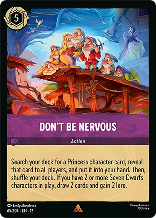 Don't Be Nervous - 65/204 Rare Disney Lorcana card from Wilds Unknown, Near Mint Normal