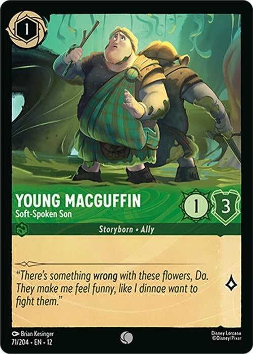 Young MacGuffin - Soft-Spoken Son - 71/204 Common Disney Lorcana card from Wilds Unknown, Near Mint Normal