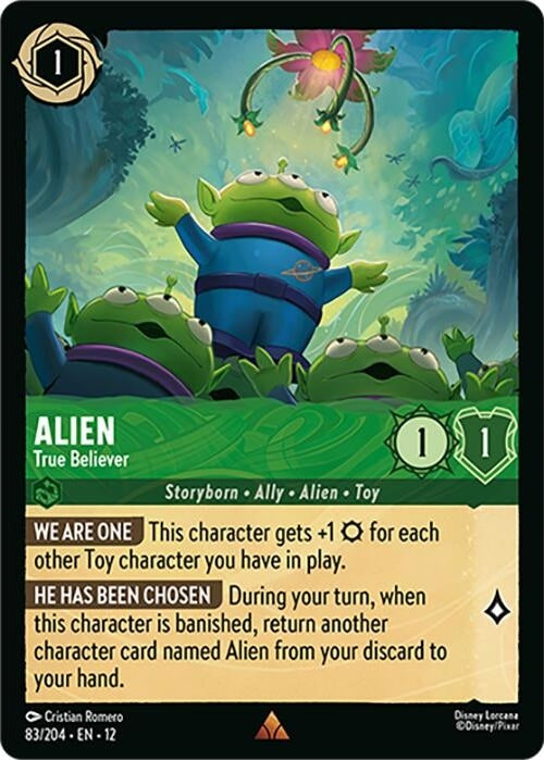 Alien - True Believer - 83/204 Rare Disney Lorcana card from Wilds Unknown, Near Mint Normal