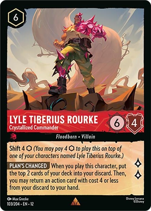 Lyle Tiberius Rourke - Crystallized Commander - 103/204 Rare Disney Lorcana card from Wilds Unknown, Near Mint Normal
