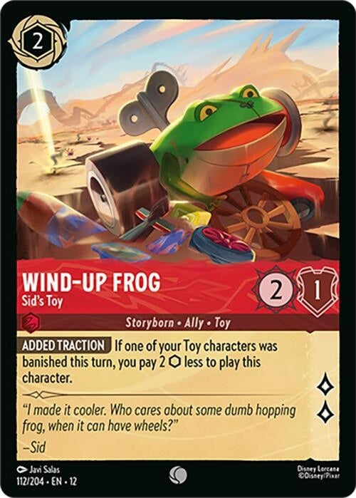 Wind-Up Frog - Sid's Toy - 112/204 Common Disney Lorcana card from Wilds Unknown, Near Mint Normal