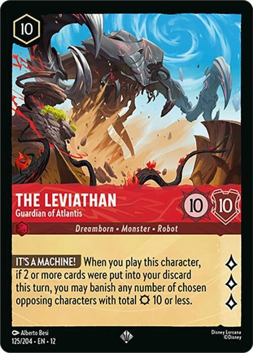 The Leviathan - Guardian of Atlantis - 125/204 Super Rare Disney Lorcana card from Wilds Unknown, Near Mint Normal