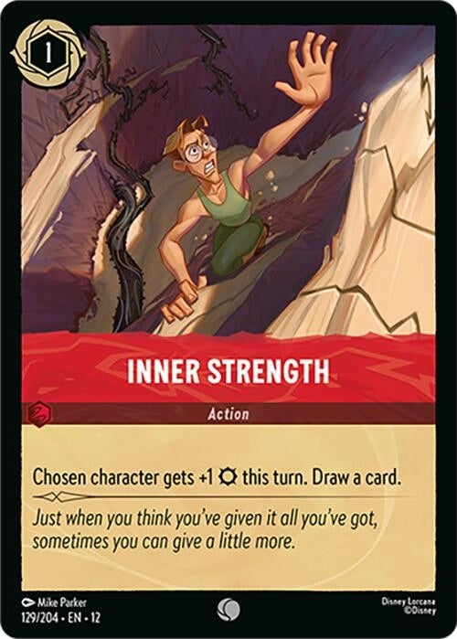 Inner Strength - 129/204 Common Disney Lorcana card from Wilds Unknown, Near Mint Normal