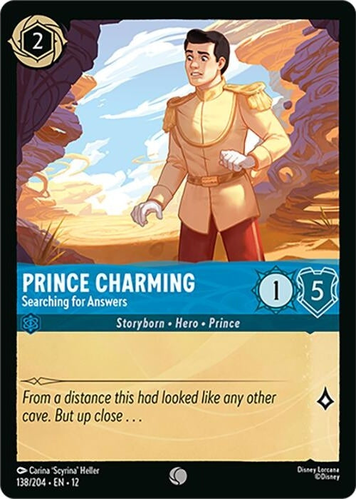 Prince Charming - Searching for Answers - 138/204 Common Disney Lorcana card from Wilds Unknown, Near Mint Normal