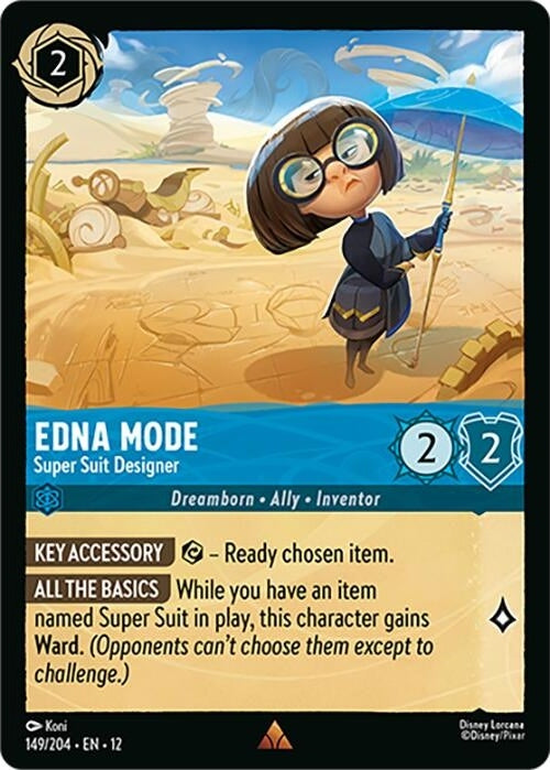 Edna Mode - Super Suit Designer - 149/204 Rare Disney Lorcana card from Wilds Unknown, Near Mint Normal