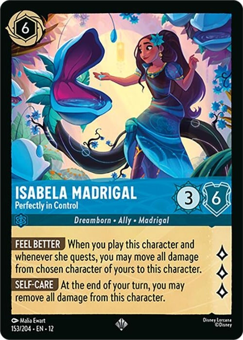 Isabela Madrigal - Perfectly in Control - 153/204 Super Rare Disney Lorcana card from Wilds Unknown, Near Mint Normal